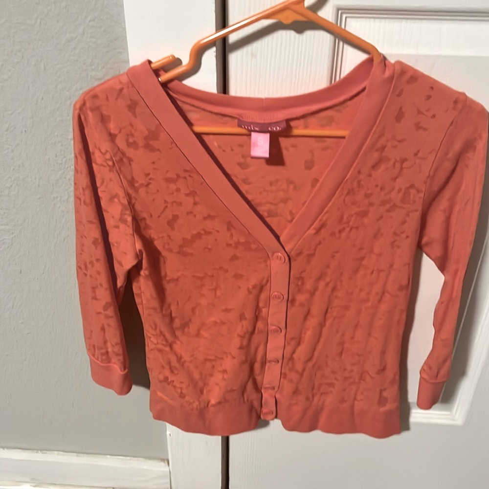 Salmon 1/4 Sleeve Sweater